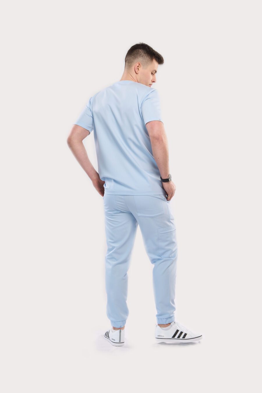 men's light blue medical joggers