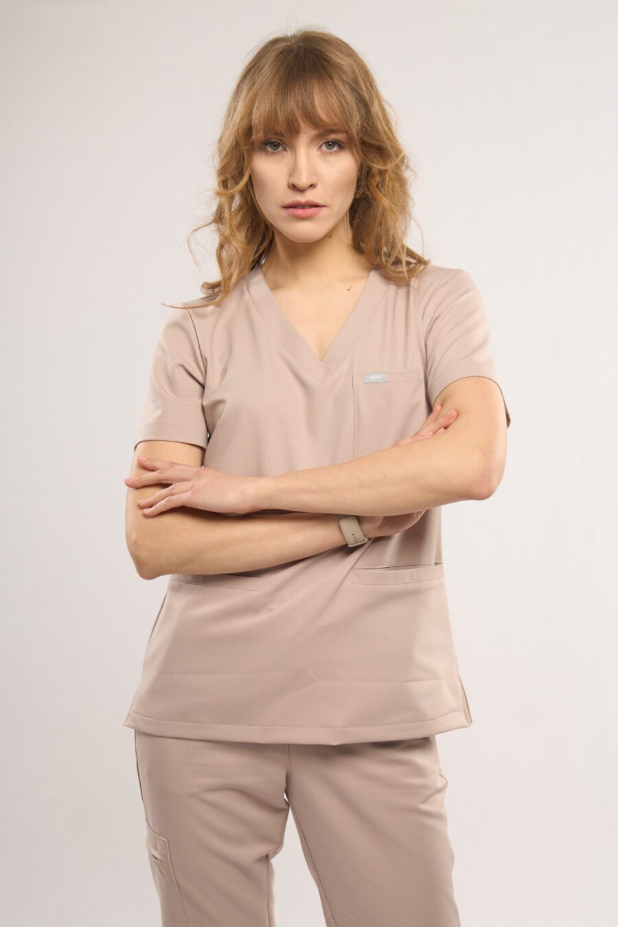 Ladies' medical blouse CAYEN in sandy beige