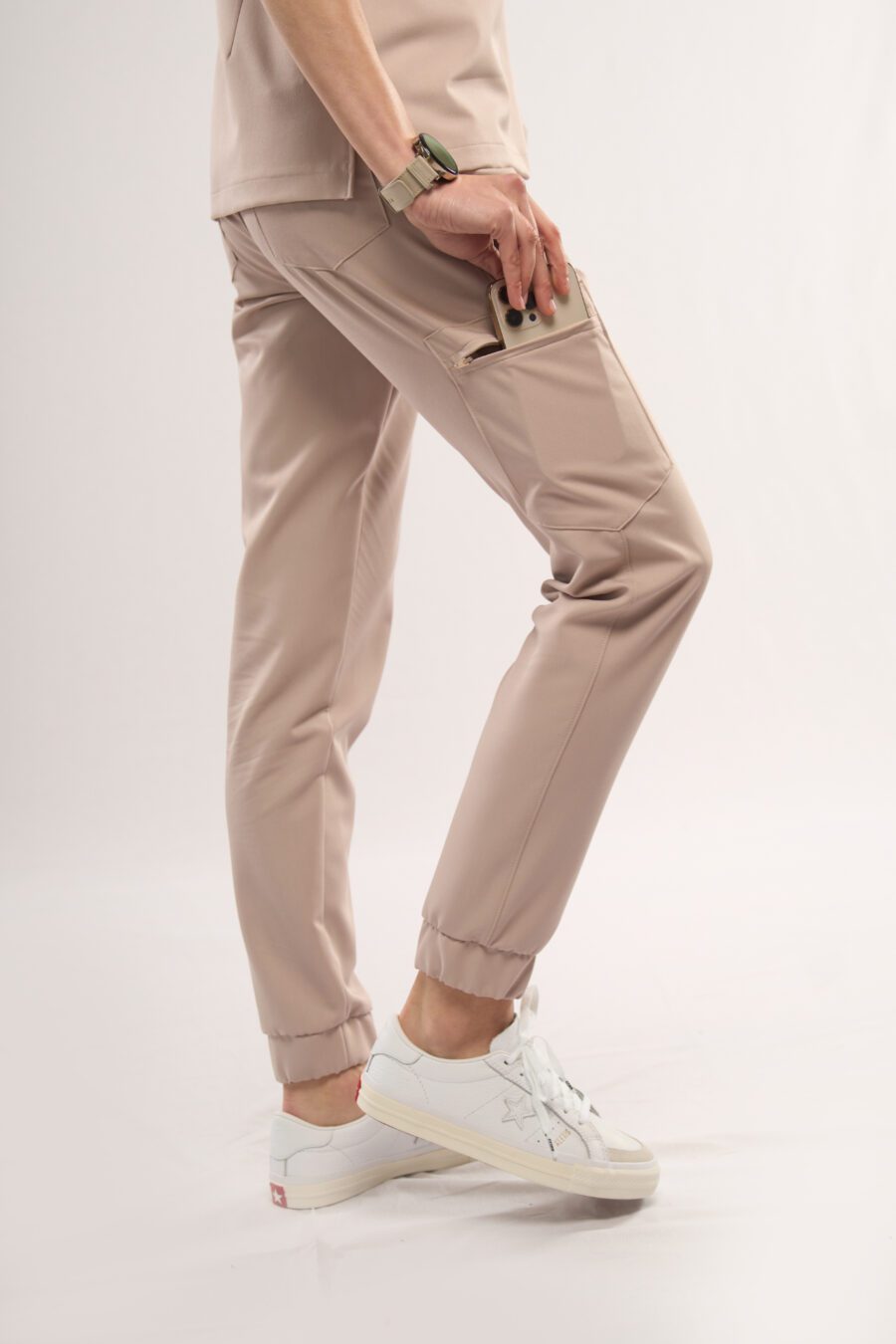 beige medical trousers for women - joggers