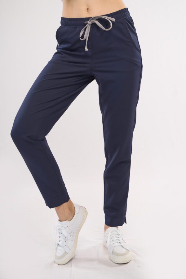 women's navy blue medical slim fit trousers