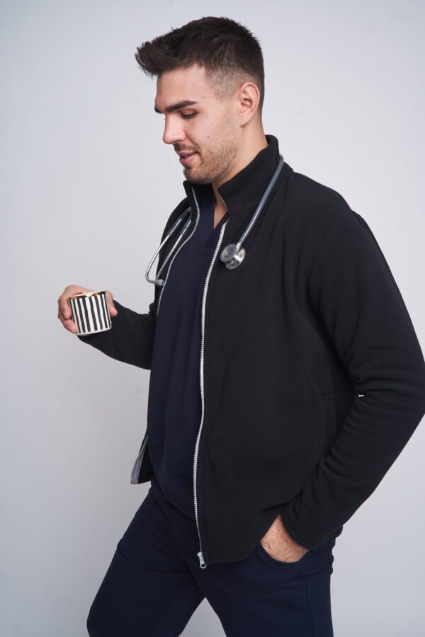 black fleece medical sweatshirt for men