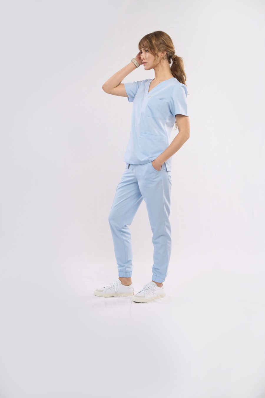 bluza medyczna dla kobiet w kolorze jasnoniebieskim (BABY BLUE)