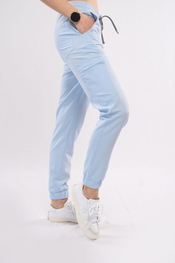 ladies' medical joggers in light blue