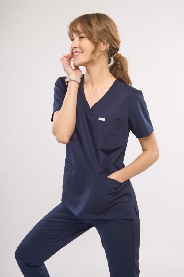 Medical blouse in Dark Navy for women