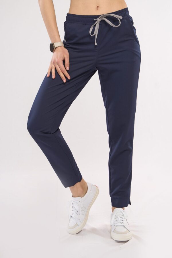 navy blue slim fit medical trousers for women