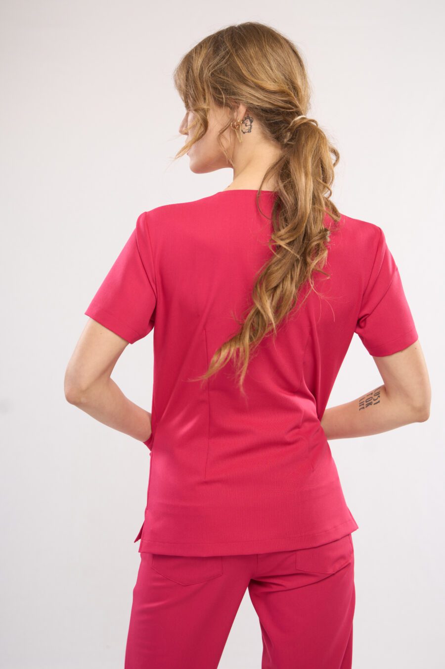 Ladies' medical blouse Cayen viva magenta - back