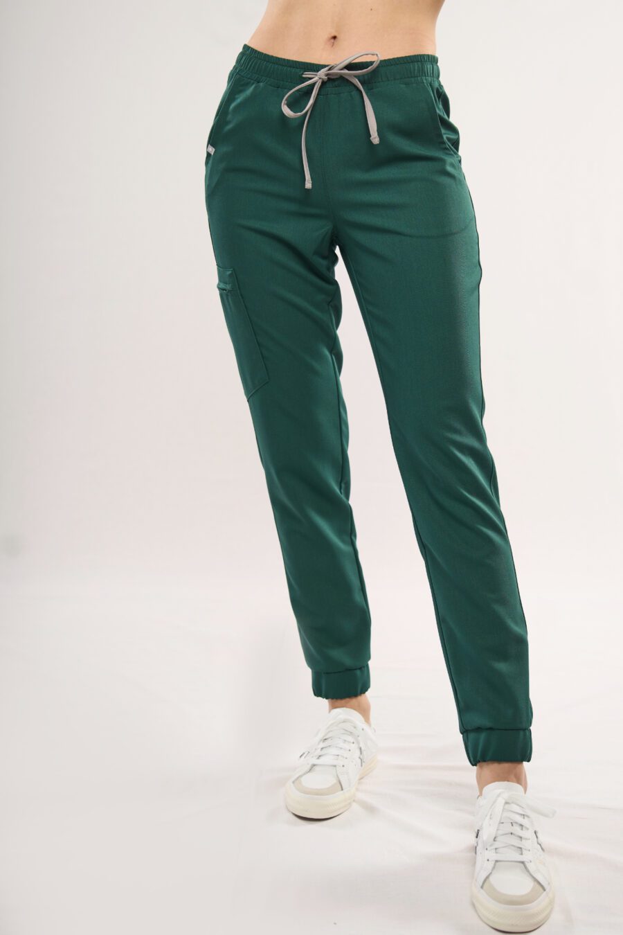 Ladies' medical joggers in Dark Green - front