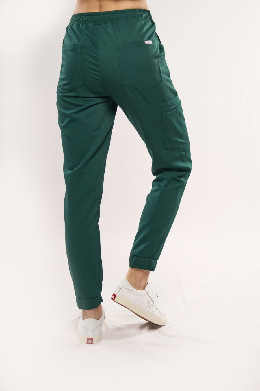 Ladies' medical joggers in Dark Green - back