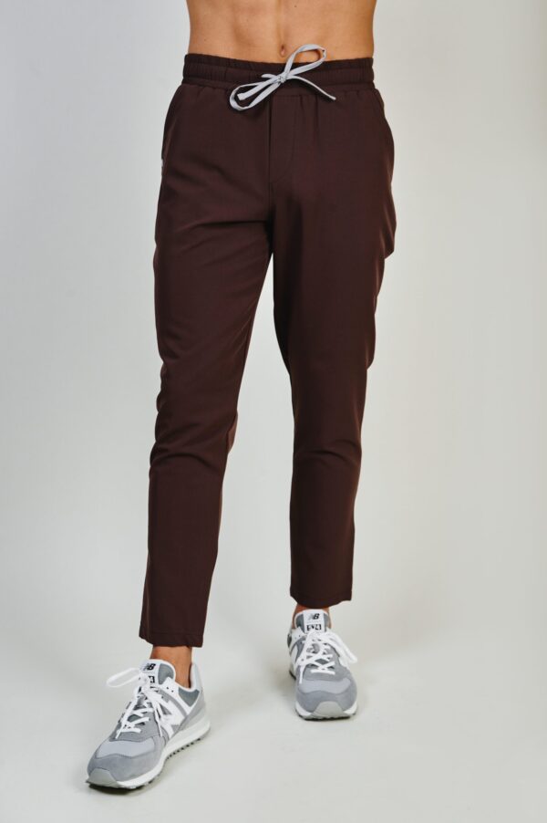 brown medical slim fit trousers chocolate colour