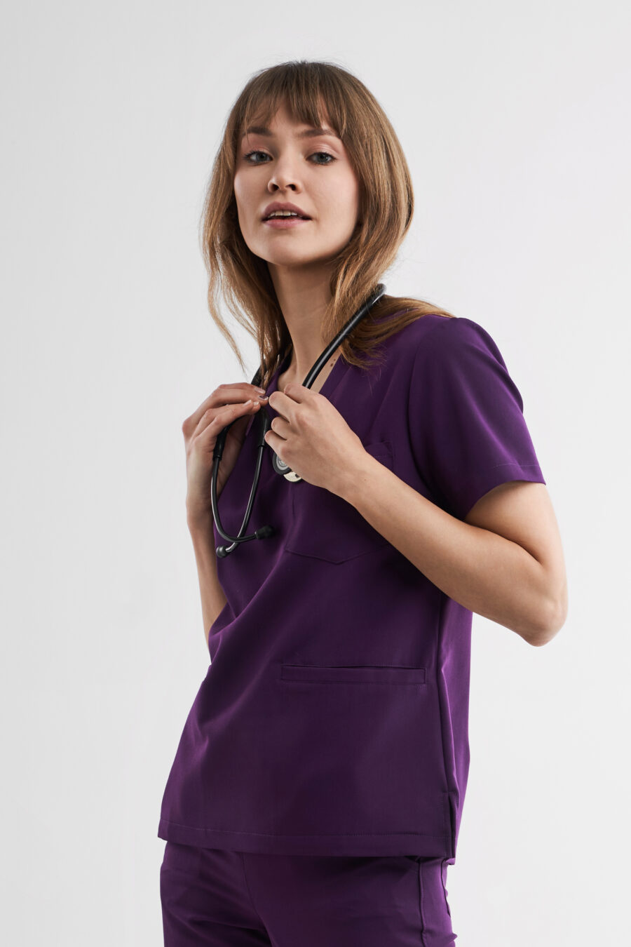 Bluza Medyczna CAYEN - PURPLE JAM - obrazek 2